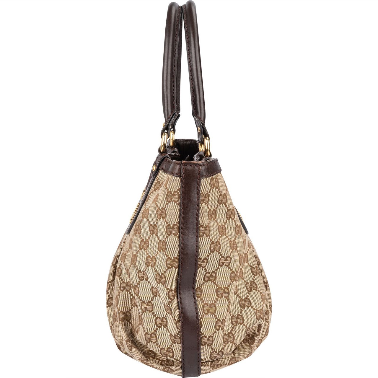 Gucci Gucci Monogram GG Studded Pelham Handbag Beige