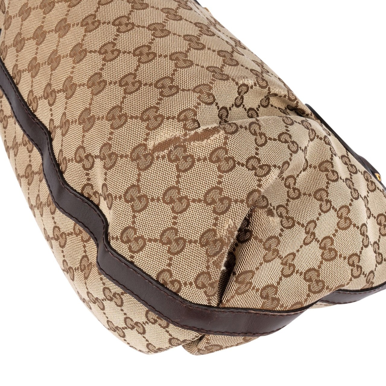 Gucci Gucci Monogram GG Studded Pelham Handbag Beige