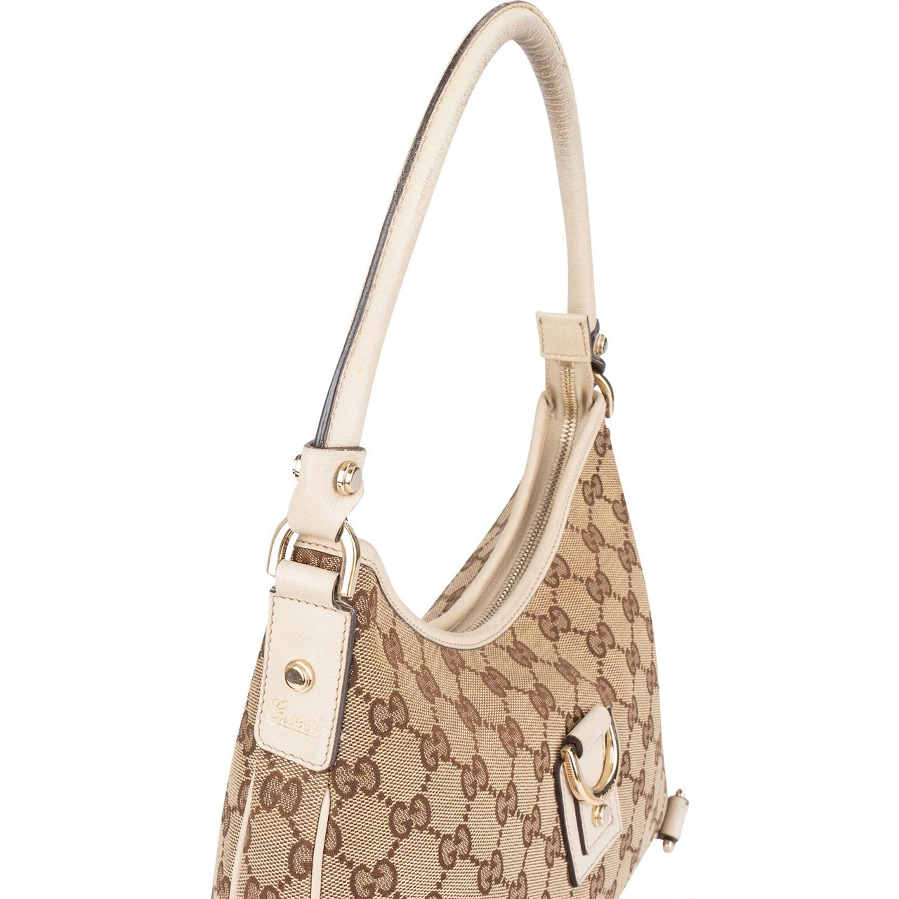 Gucci Monogram GG Canvas Abbey D-Ring Shoulder Bag Beige