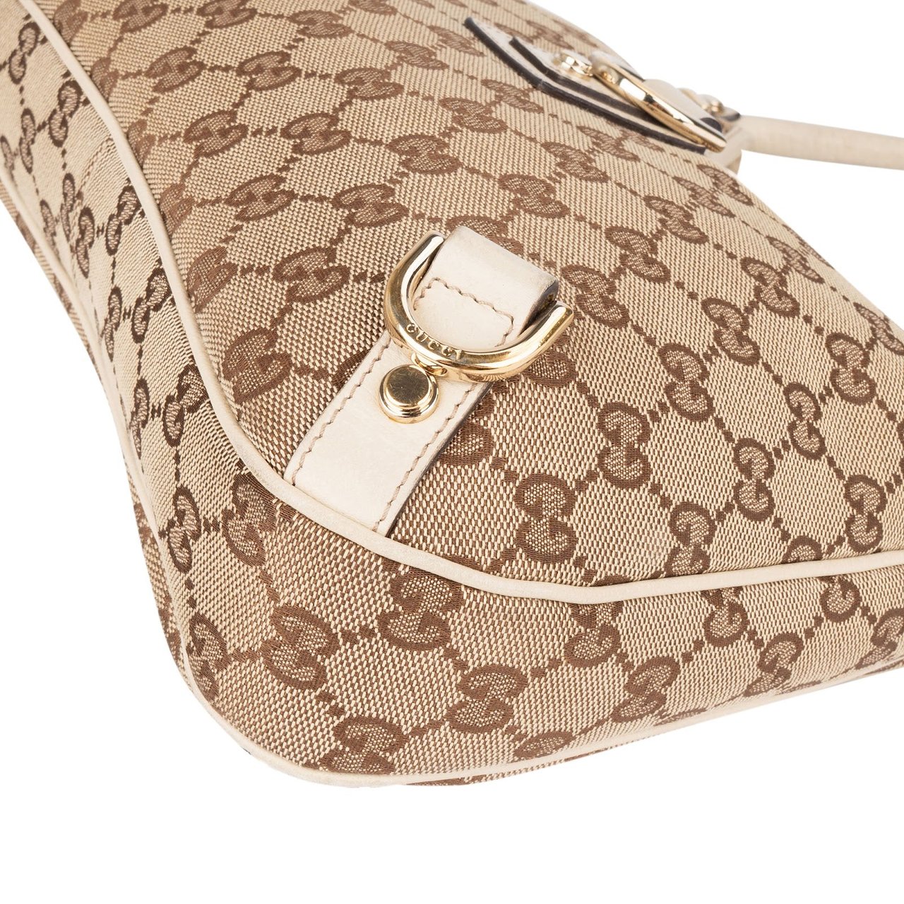 Gucci Monogram GG Canvas Abbey D-Ring Shoulder Bag Beige