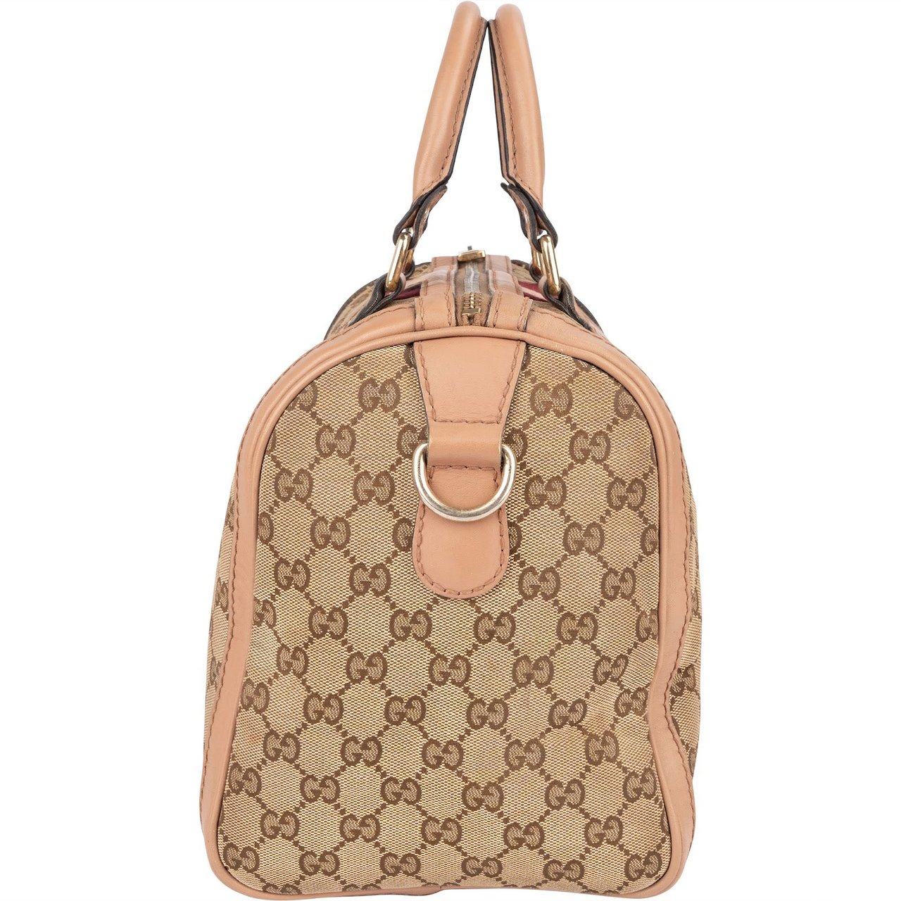 Gucci Gucci Monogram GG Sherry Line Boston Handbag Beige