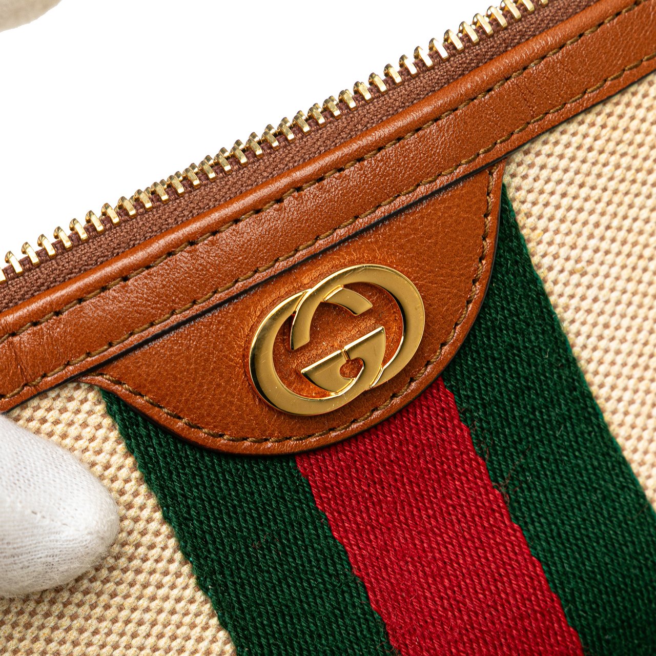 Gucci Canvas Ophidia Pouch Bruin