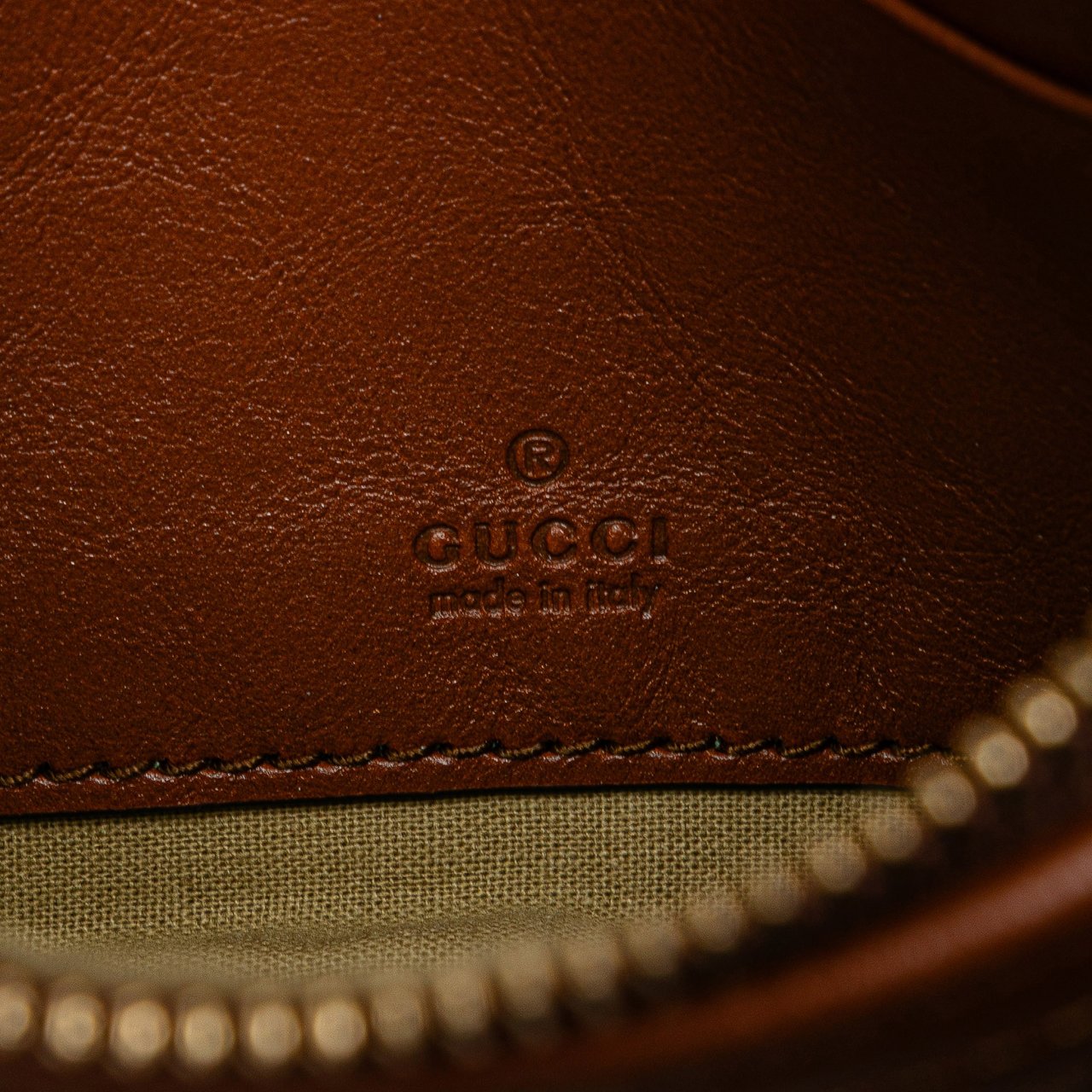 Gucci Canvas Ophidia Pouch Bruin