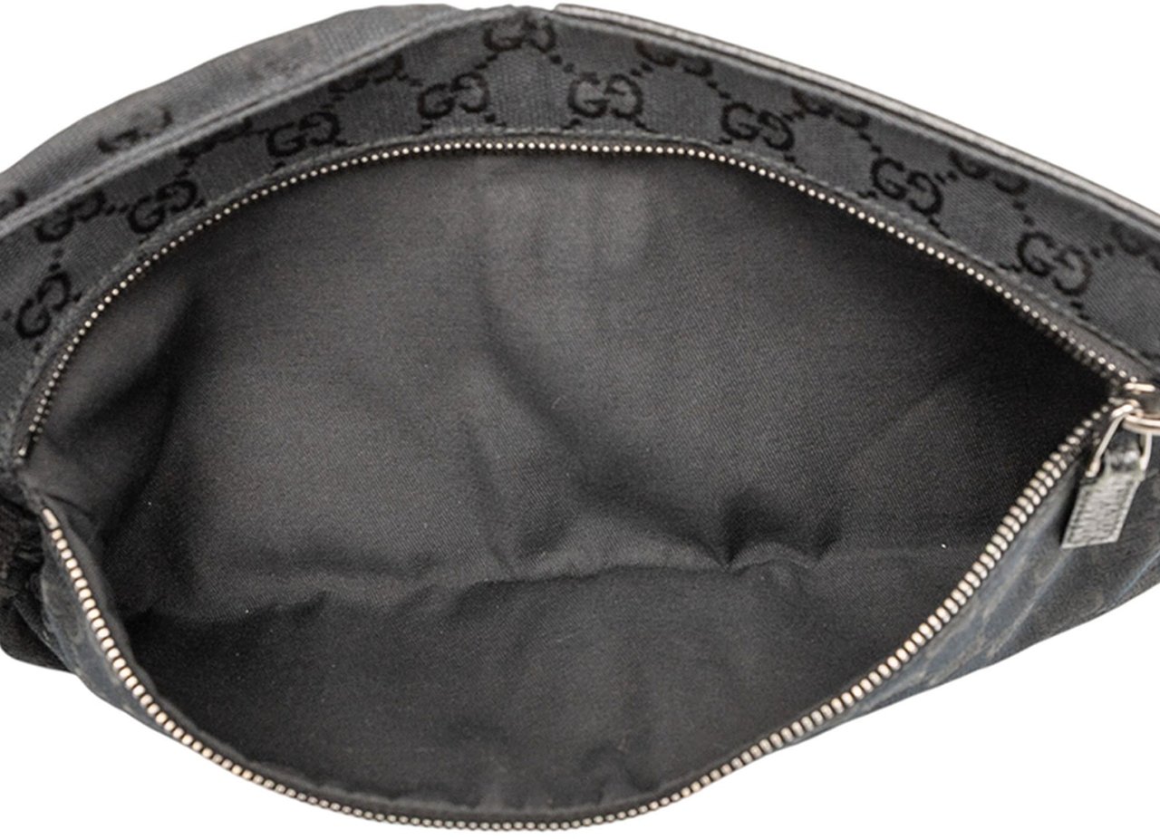 Gucci GG Canvas Double Pocket Belt Bag Zwart