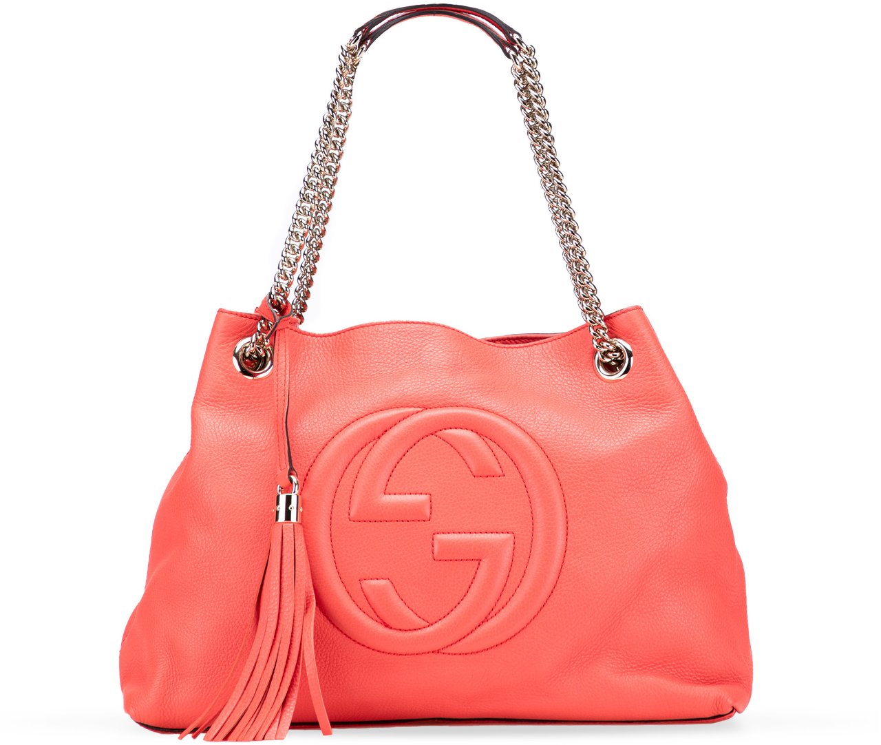 Gucci Medium Leather Soho Chain Tote Roze