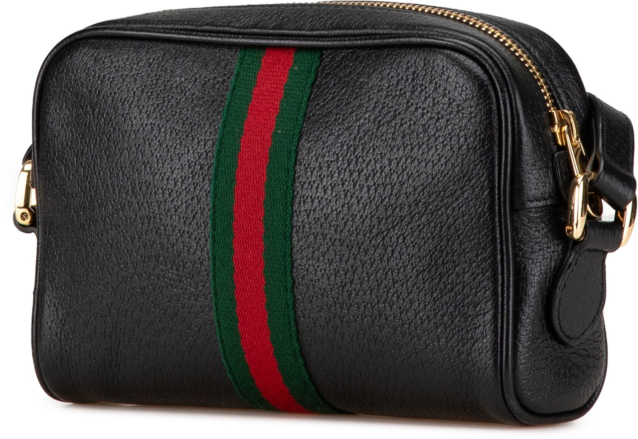 Gucci Mini Leather Ophidia Crossbody Zwart