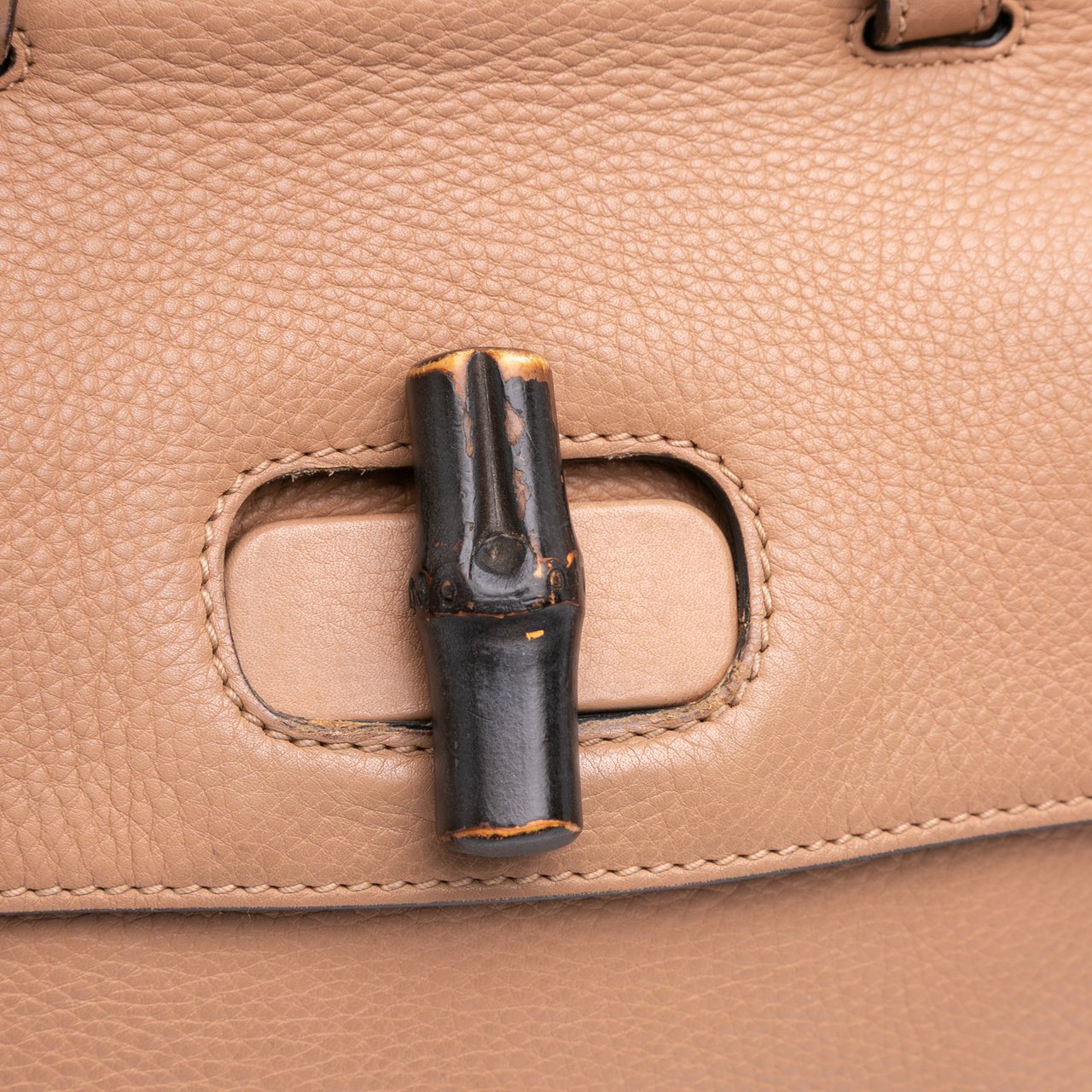 Gucci Small Leather Bamboo Daily Satchel Bruin