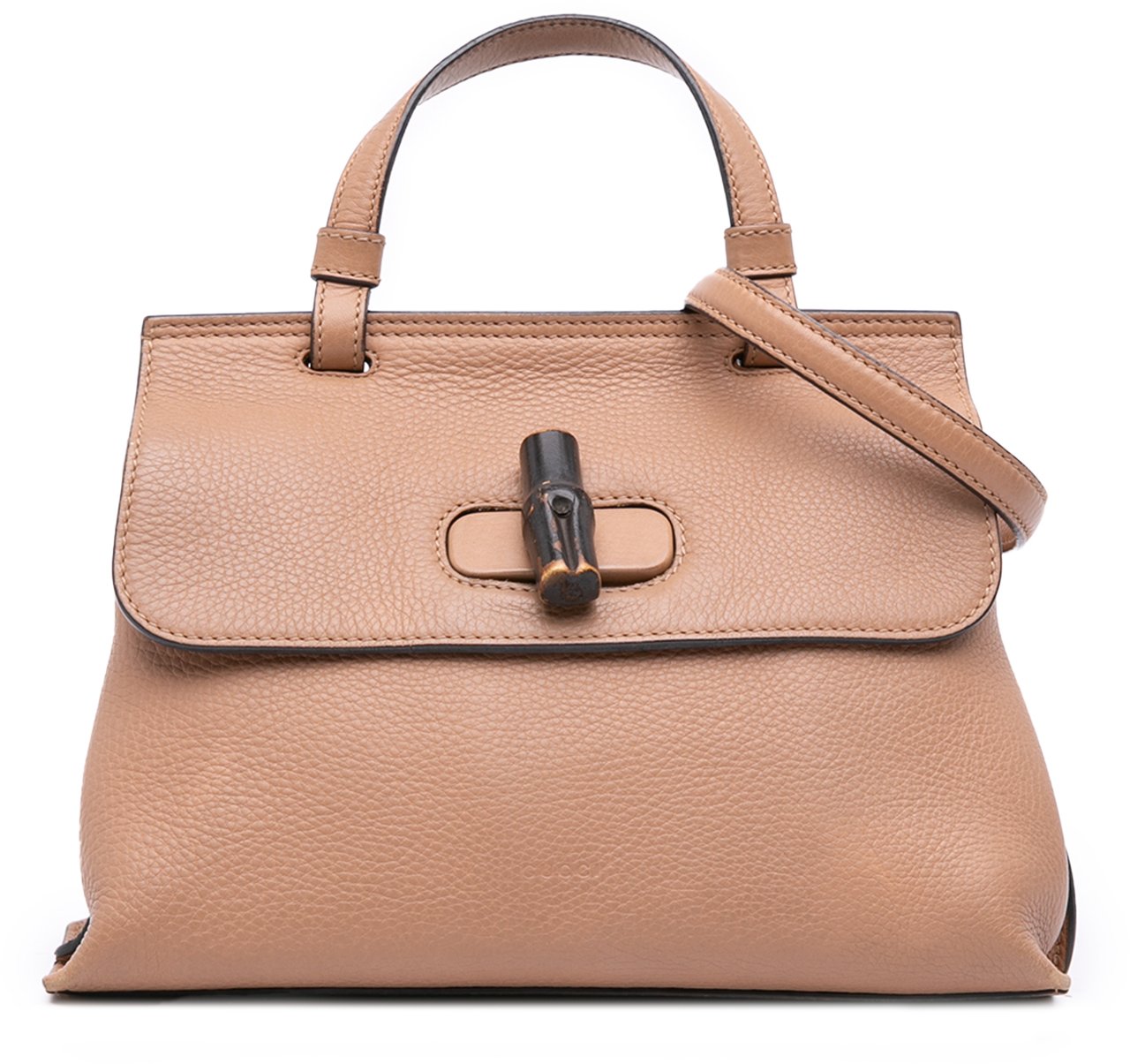 Gucci Small Leather Bamboo Daily Satchel Bruin