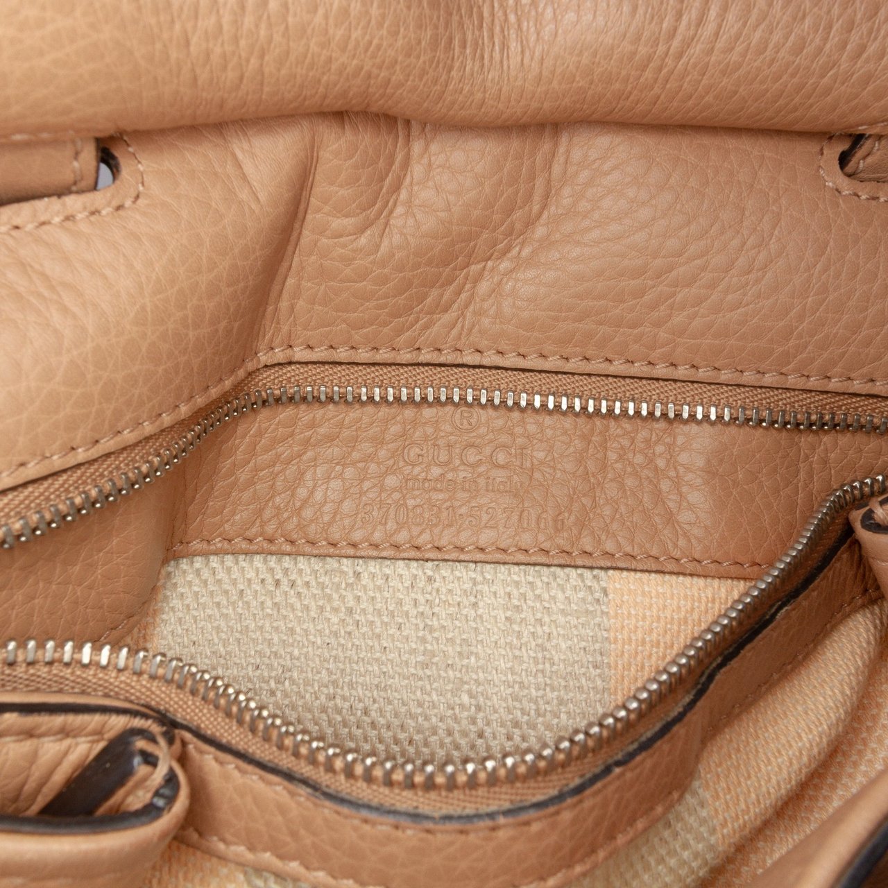 Gucci Small Leather Bamboo Daily Satchel Bruin
