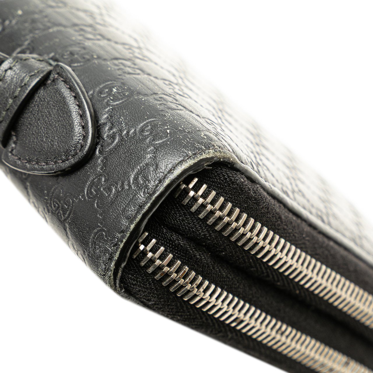 Gucci Microguccissima Zip Around Long Wallet Zwart