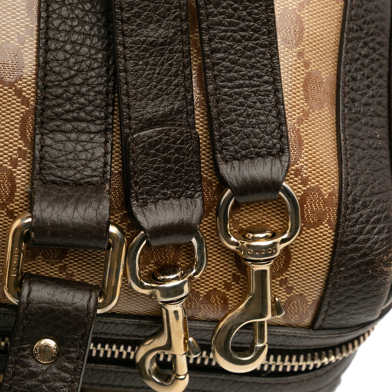 Gucci Large GG Crystal Duchessa Boston Bag Bruin