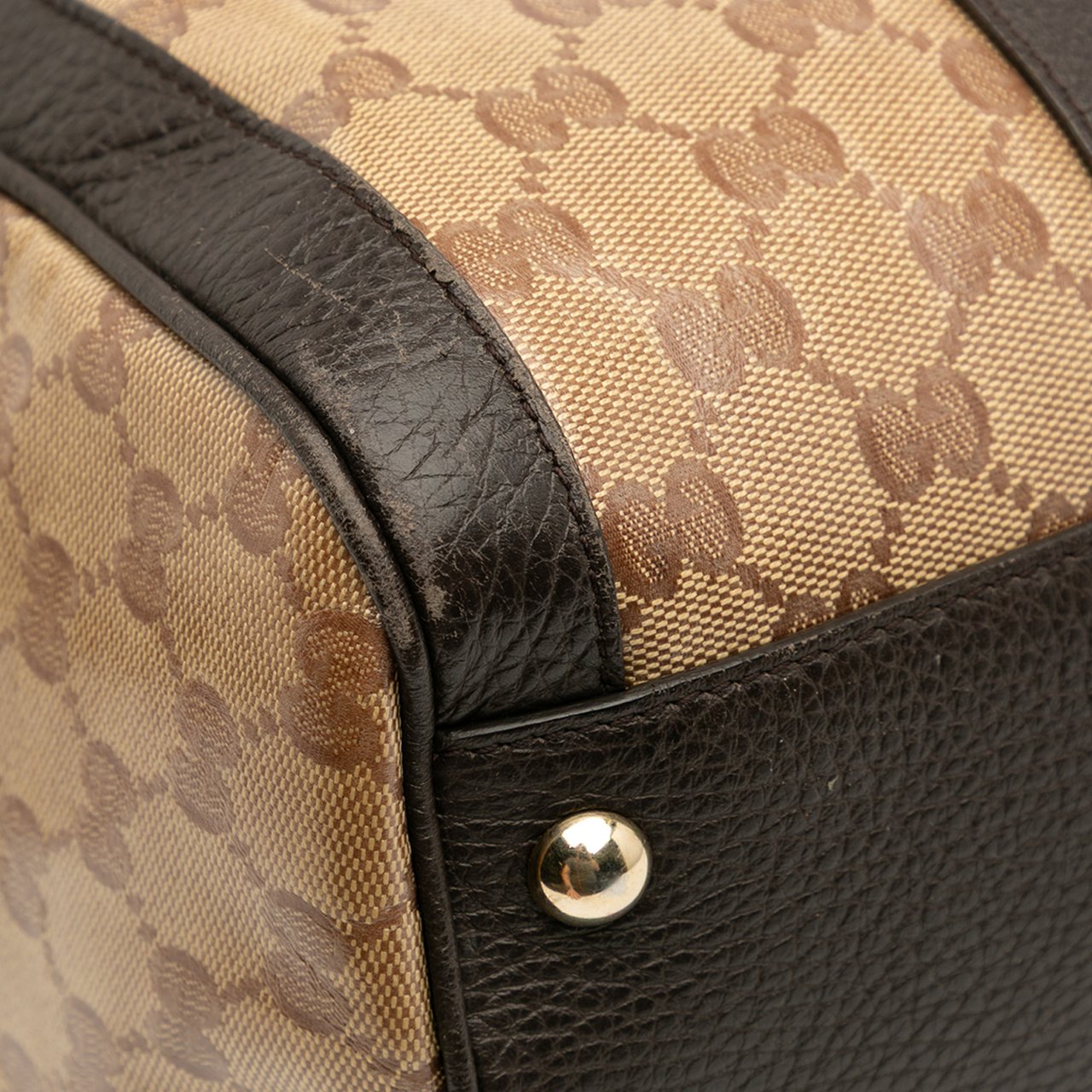 Gucci Large GG Crystal Duchessa Boston Bag Bruin