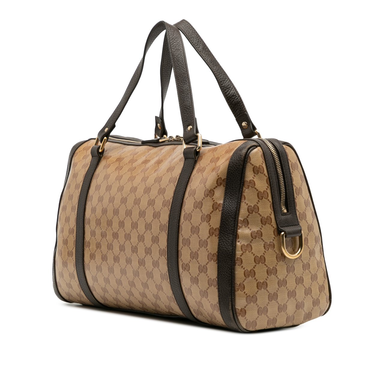 Gucci Large GG Crystal Duchessa Boston Bag Bruin