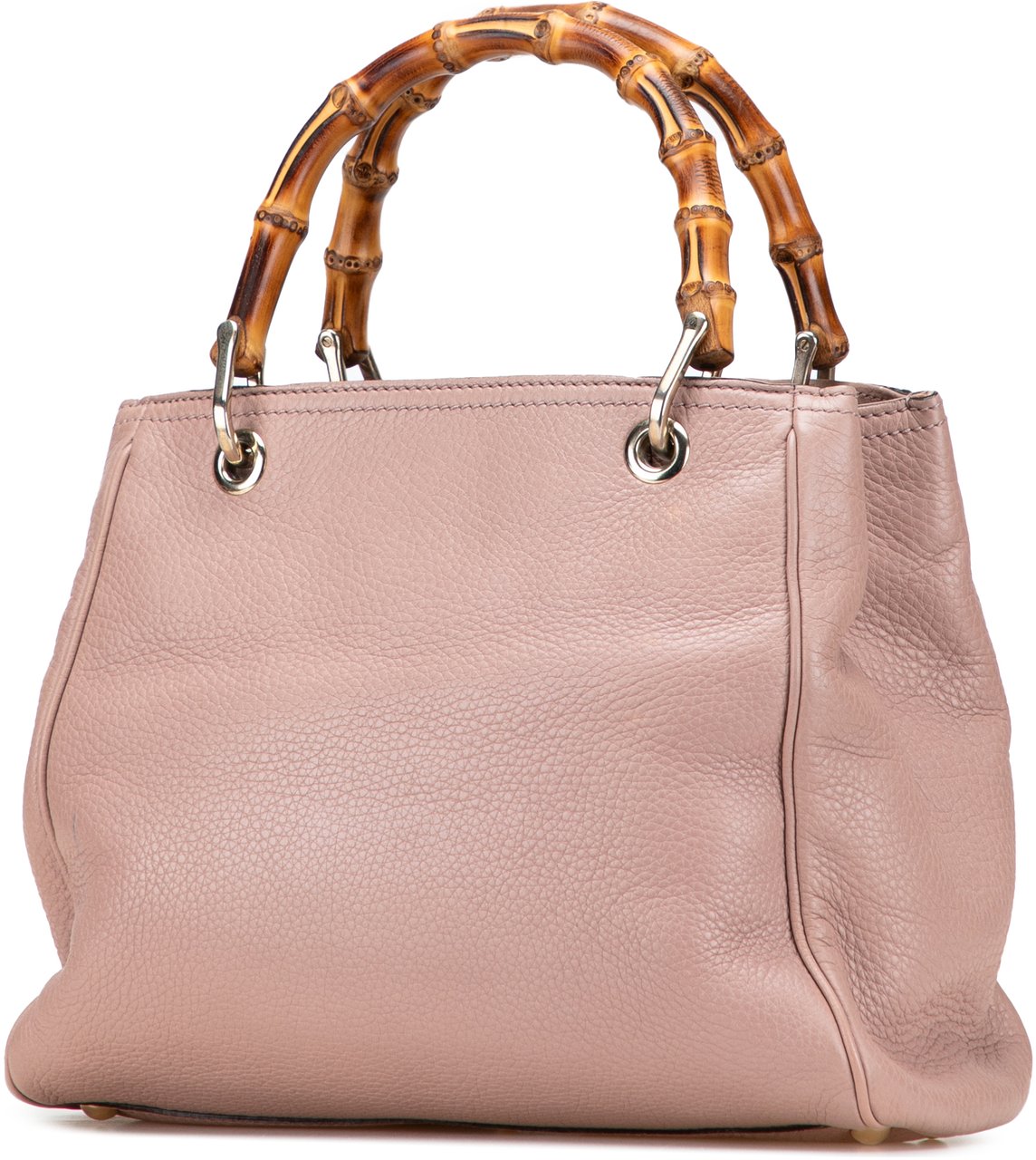 Gucci Small Calfskin Bamboo Shopper Satchel Roze