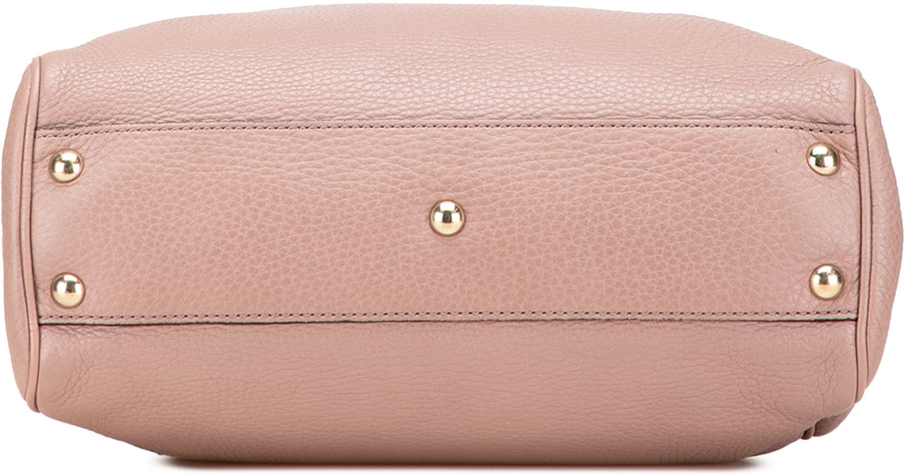 Gucci Small Calfskin Bamboo Shopper Satchel Roze