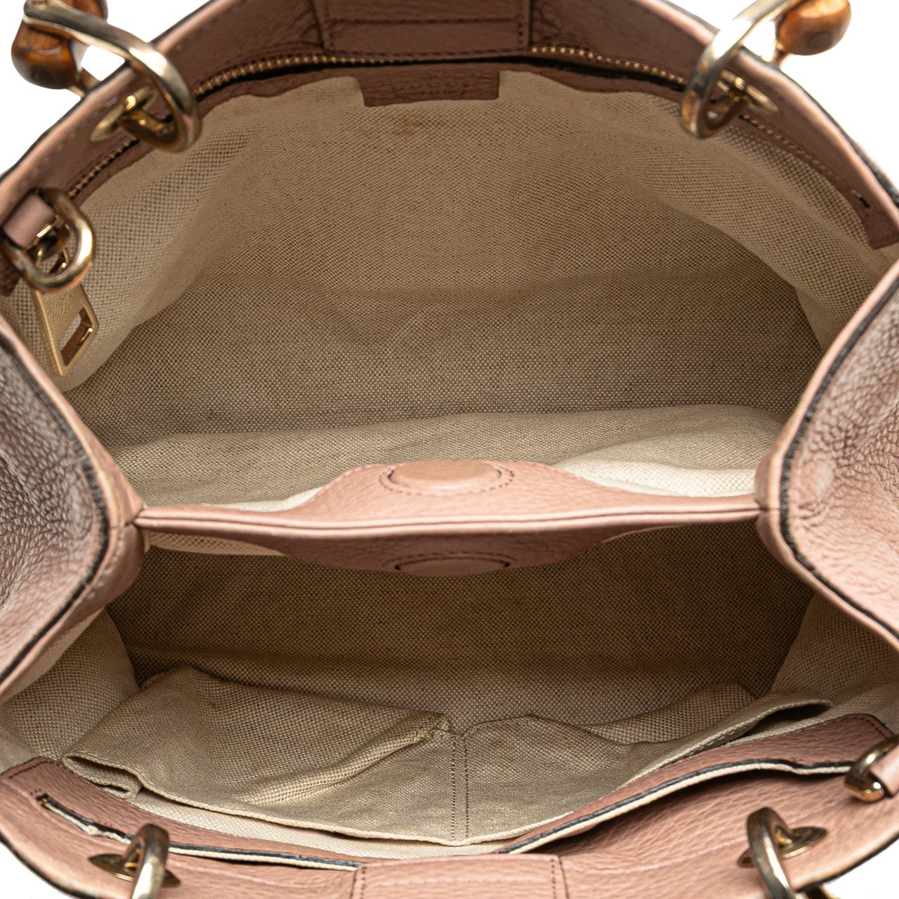 Gucci Small Calfskin Bamboo Shopper Satchel Roze