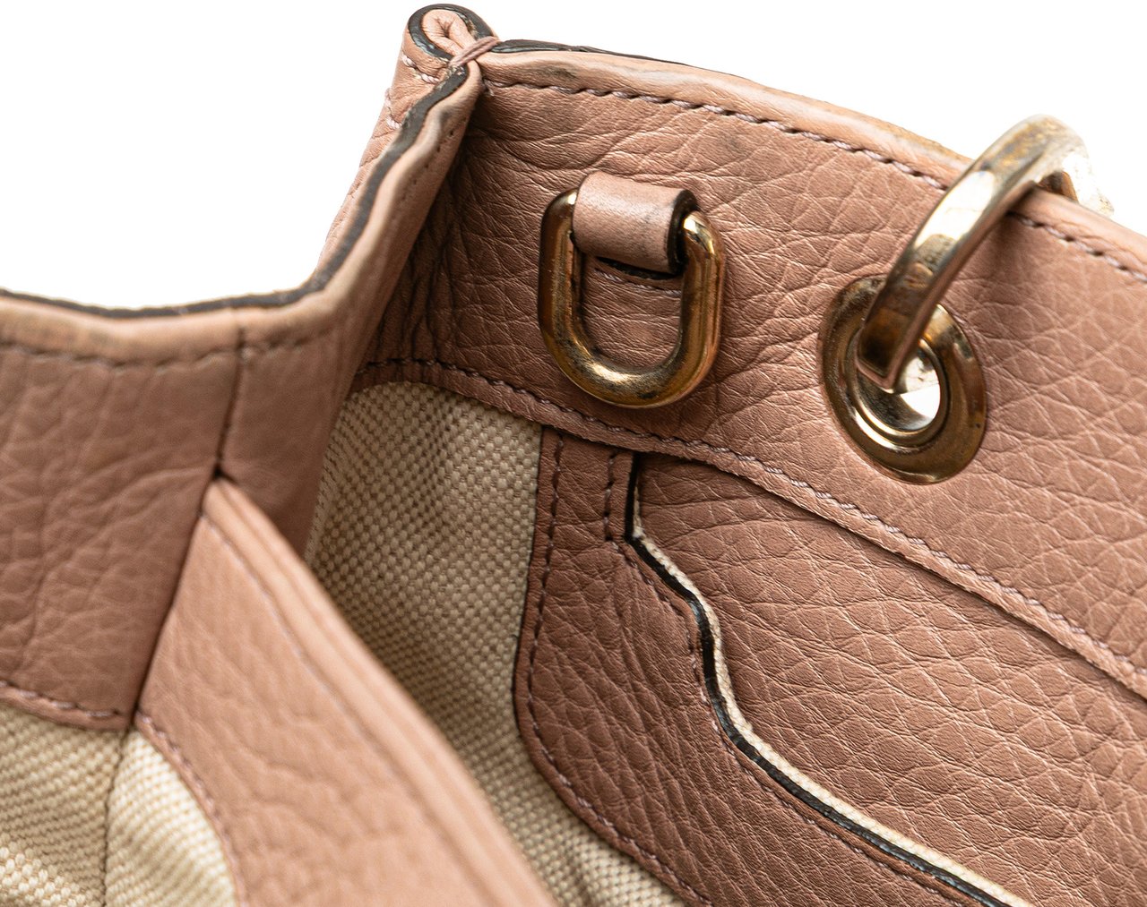 Gucci Small Calfskin Bamboo Shopper Satchel Roze