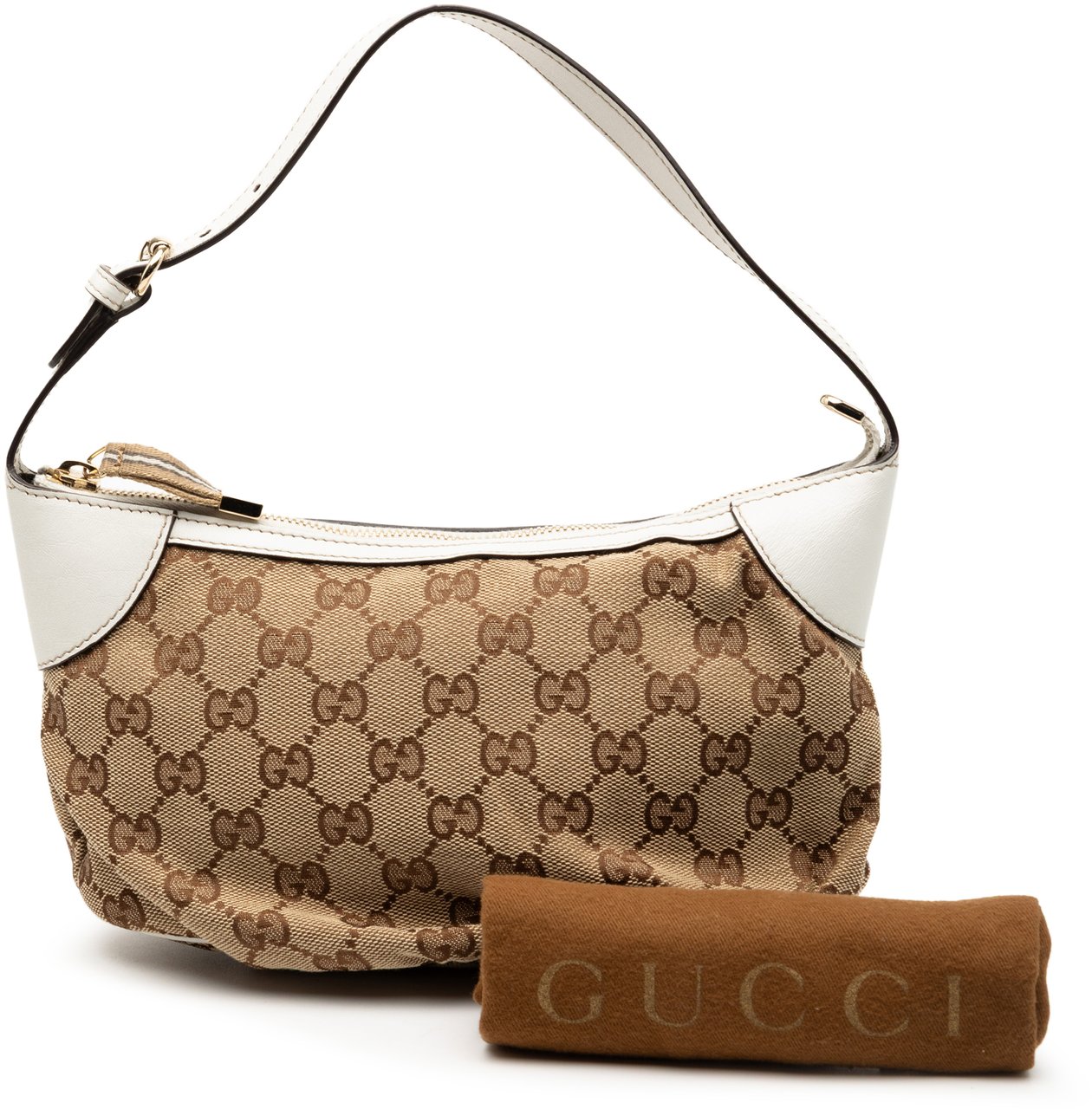 Gucci GG Canvas Web Handbag Bruin