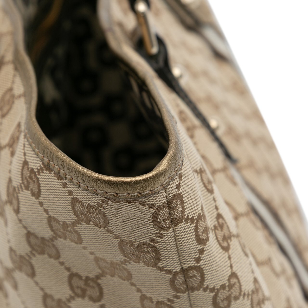 Gucci Large GG Canvas Jolicoeur Tote Bruin