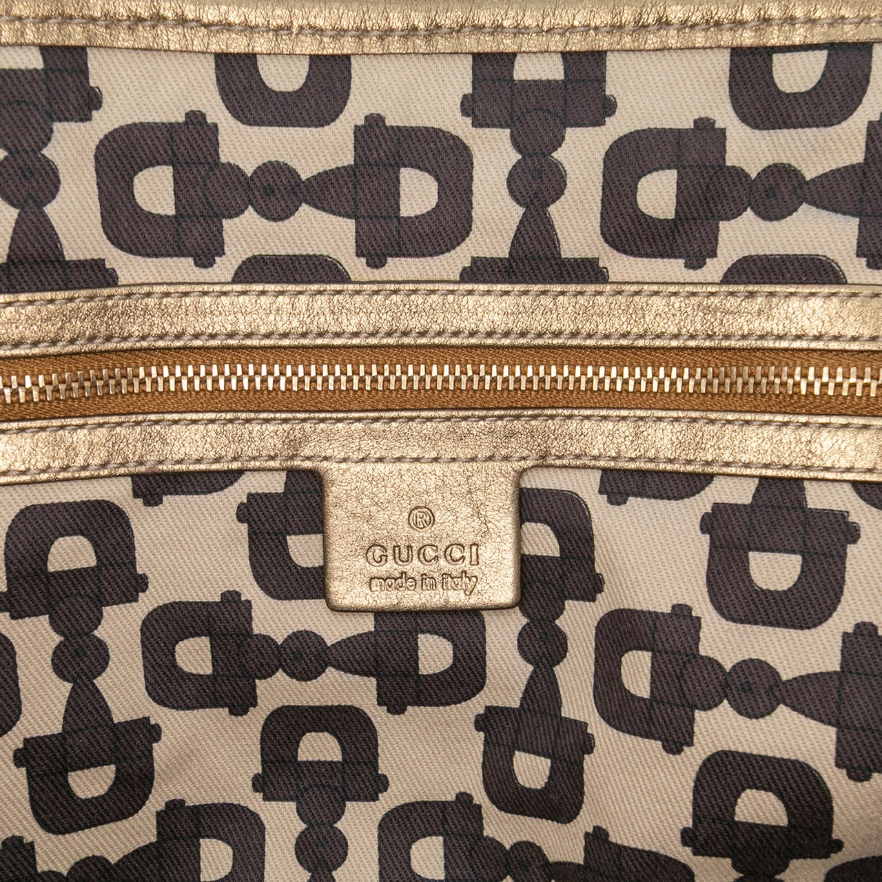 Gucci Large GG Canvas Jolicoeur Tote Bruin