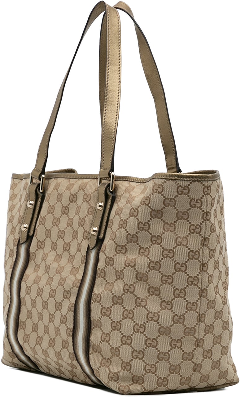 Gucci Large GG Canvas Jolicoeur Tote Bruin