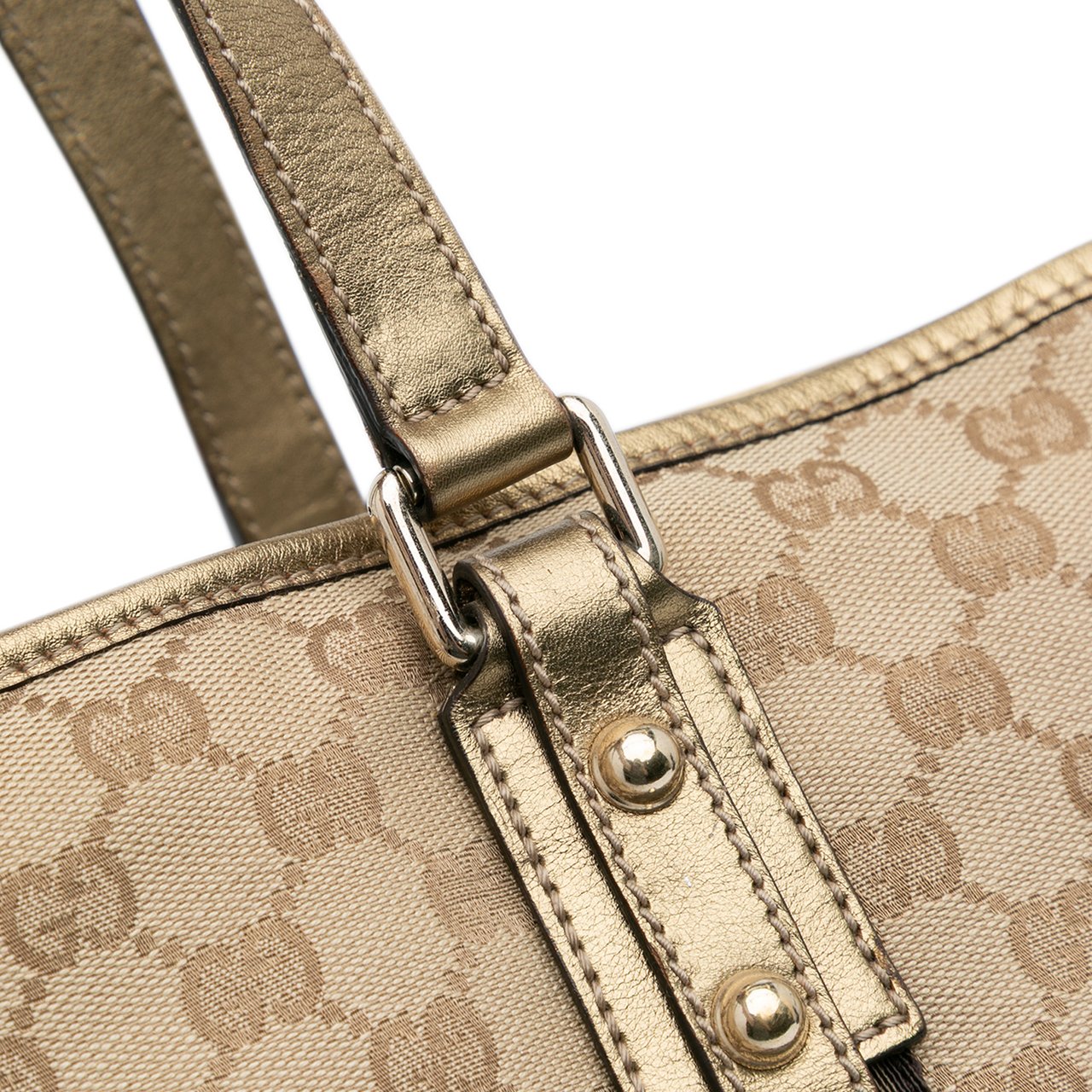Gucci Large GG Canvas Jolicoeur Tote Bruin