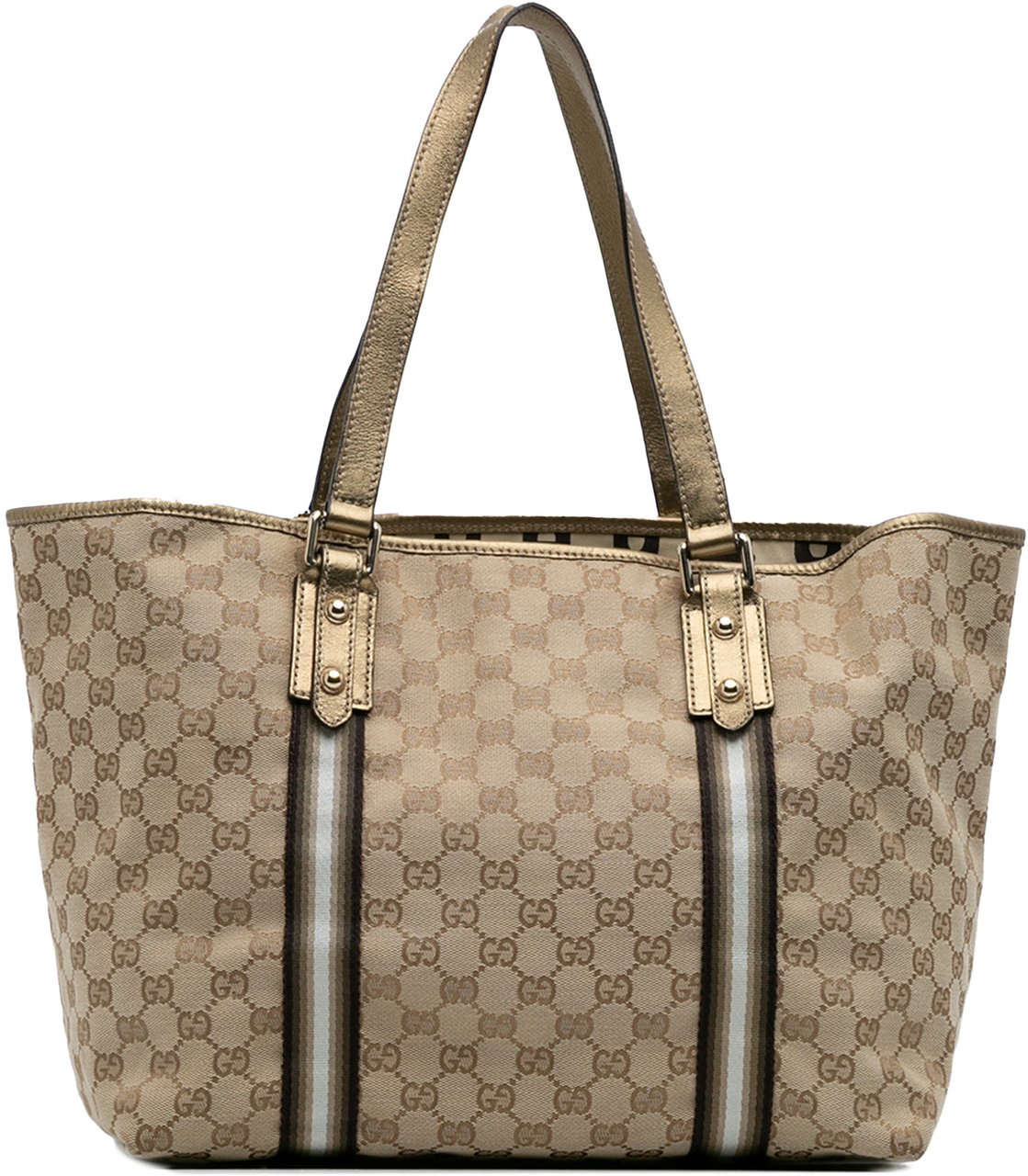 Gucci Large GG Canvas Jolicoeur Tote Bruin