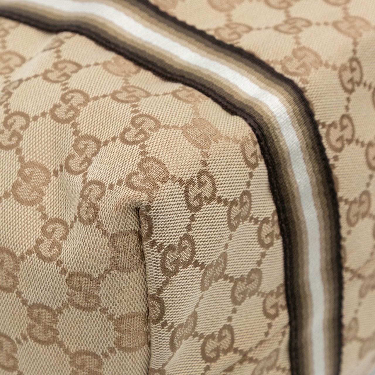 Gucci Large GG Canvas Jolicoeur Tote Bruin