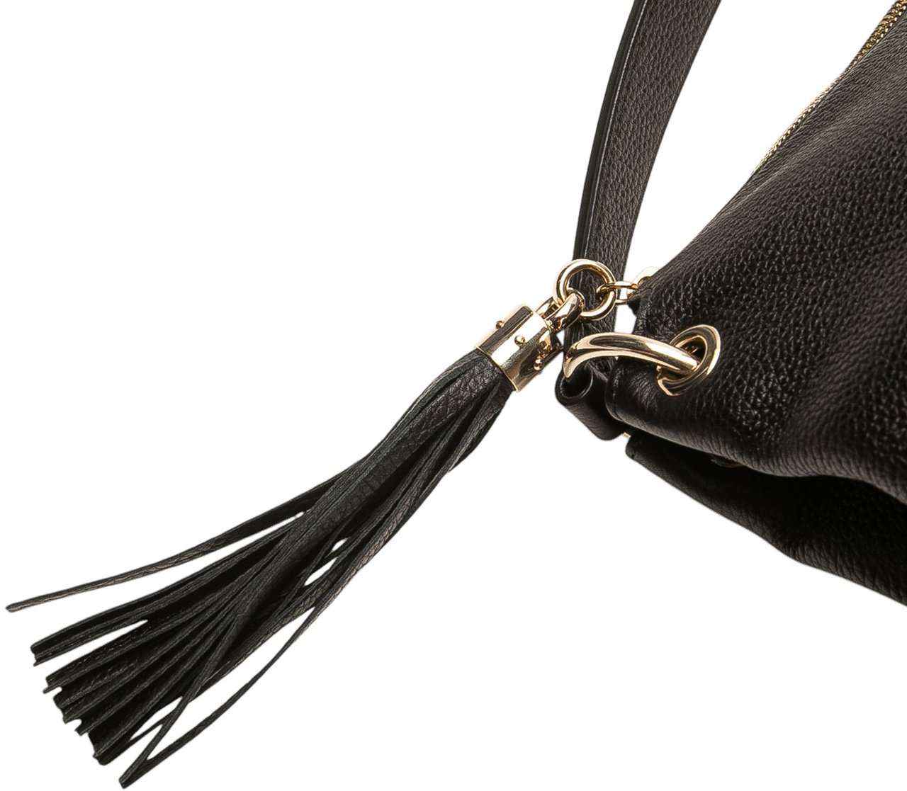 Gucci Large Pebbled Calfskin Soho Convertible Hobo Zwart