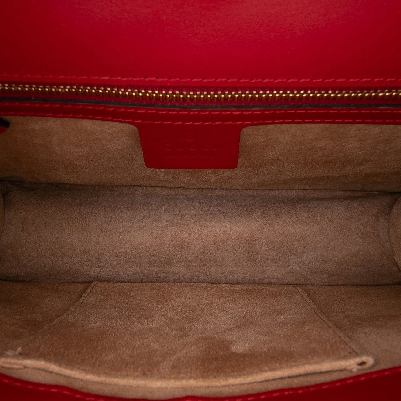 Gucci Small Leather Sylvie Web Satchel Rood