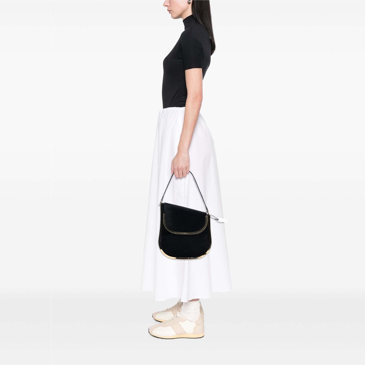 Gucci Pony Hair Shoulder Bag Zwart