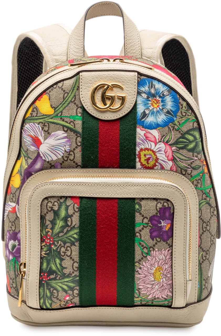 Gucci Small GG Supreme Flora Ophidia Backpack Bruin
