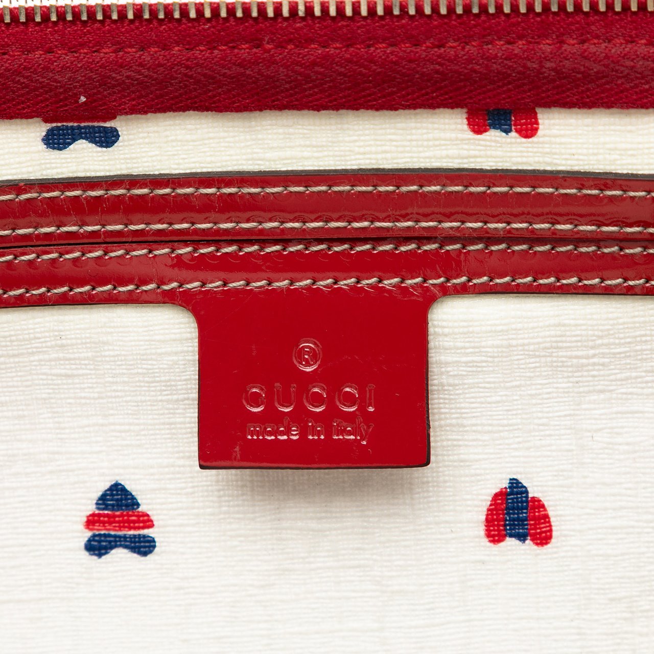 Gucci Medium GG Supreme Hearts Joy Boston Bag Wit