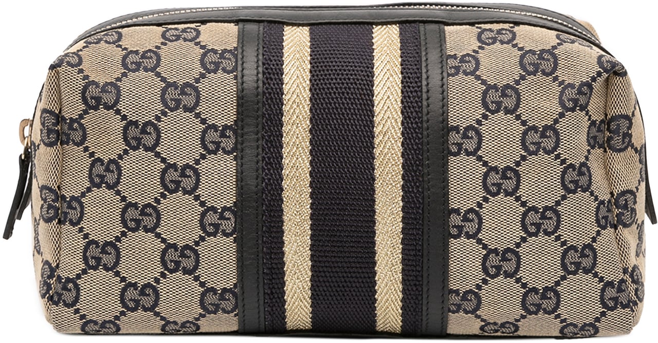 Gucci GG Canvas Web Pouch Bruin