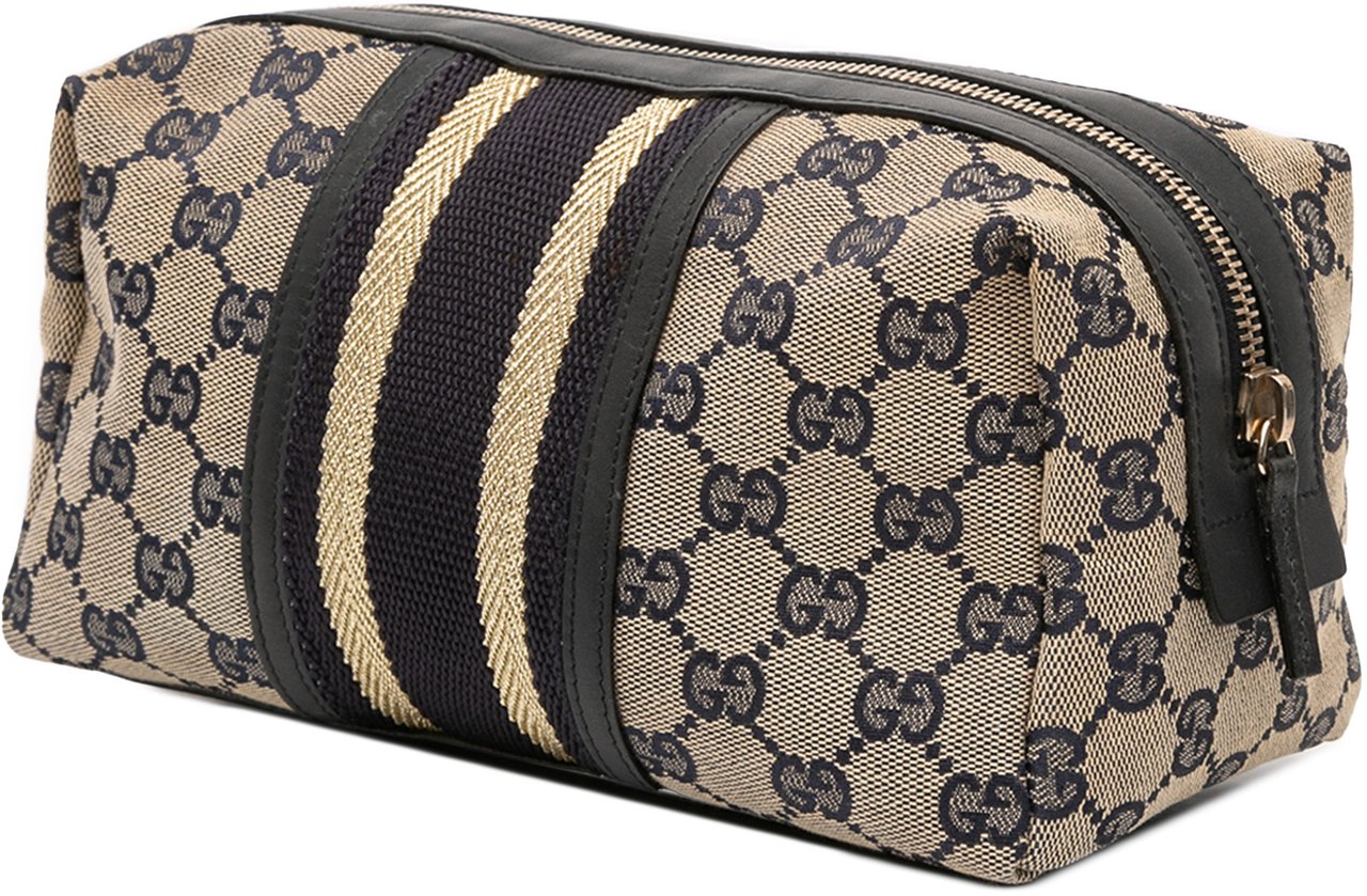 Gucci GG Canvas Web Pouch Bruin