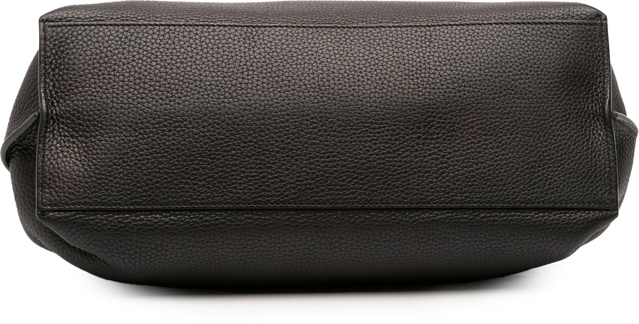 Gucci Medium Leather Bamboo Daily Satchel Zwart