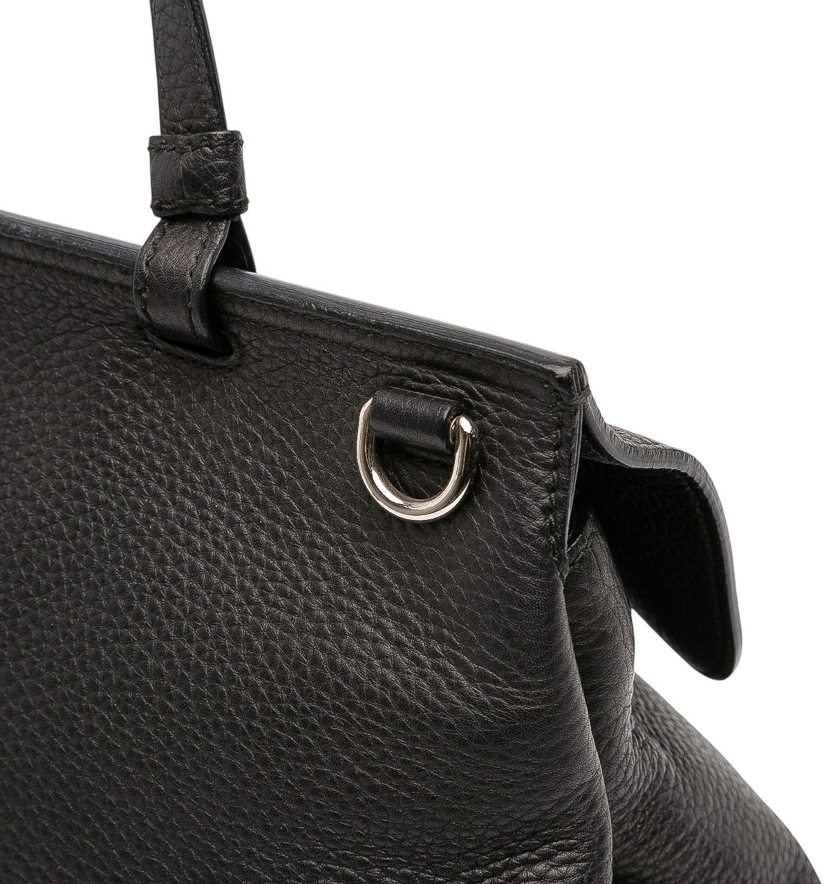 Gucci Medium Leather Bamboo Daily Satchel Zwart