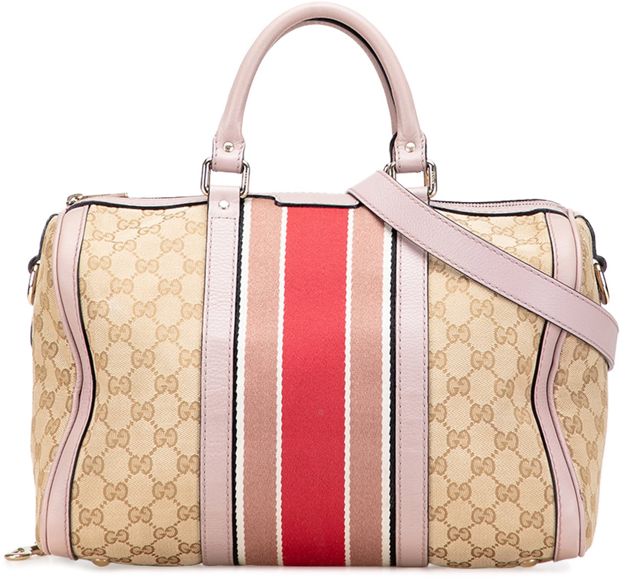 Gucci Medium GG Canvas Web Joy Boston Bag Bruin