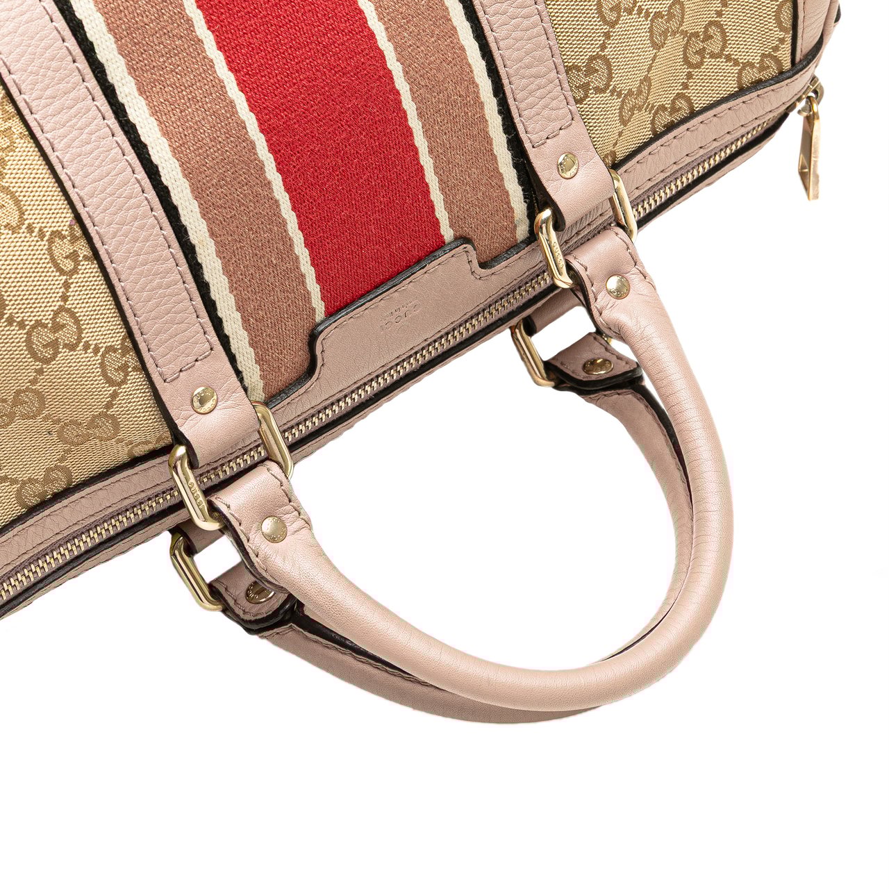 Gucci Medium GG Canvas Web Joy Boston Bag Bruin