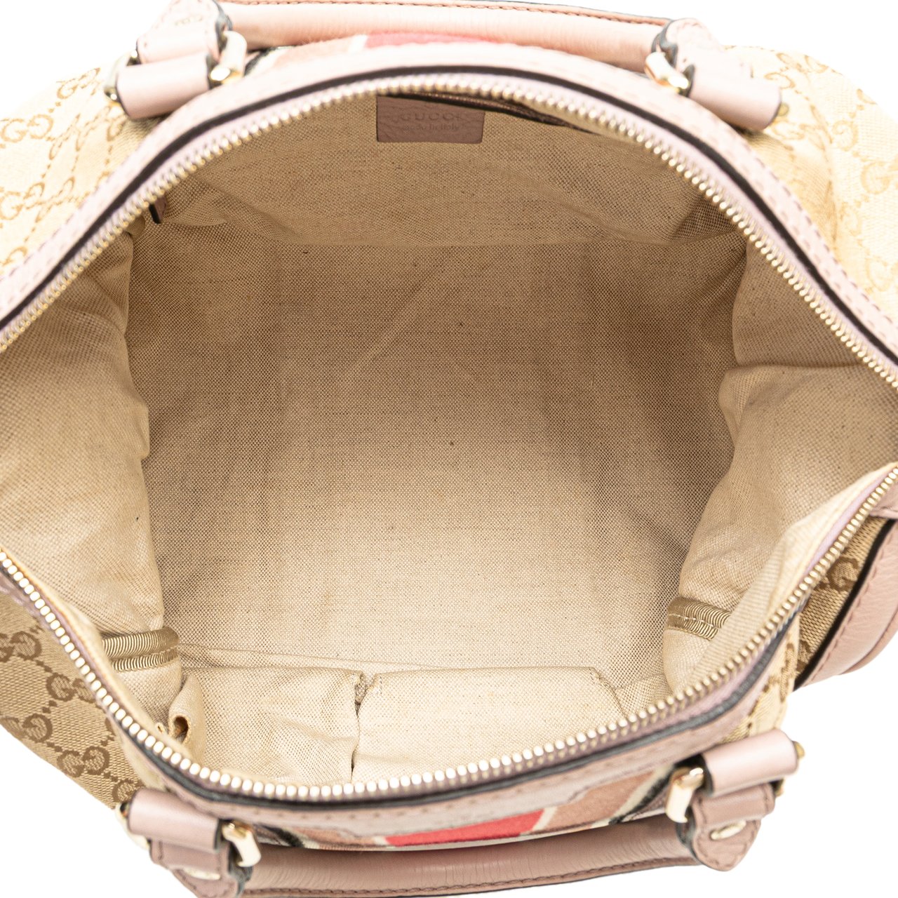 Gucci Medium GG Canvas Web Joy Boston Bag Bruin