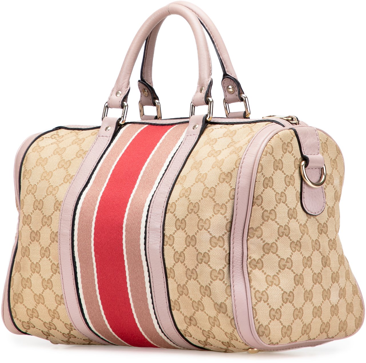 Gucci Medium GG Canvas Web Joy Boston Bag Bruin