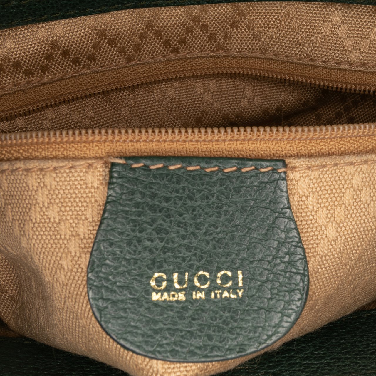 Gucci Suede Bamboo Satchel Groen
