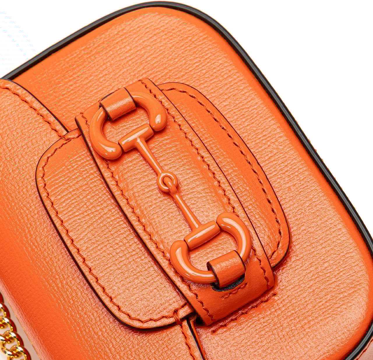 Gucci Mini Leather Horsebit 1955 Web Satchel Oranje
