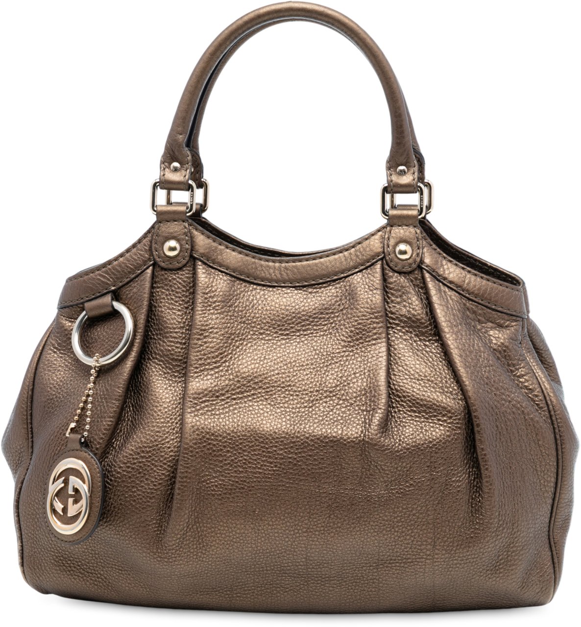 Gucci Medium Metallic Calfskin Sukey Tote Bruin