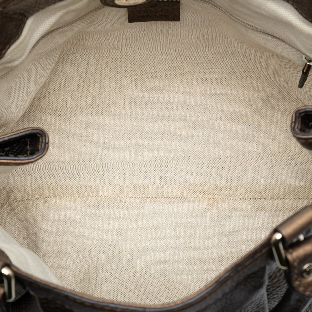 Gucci Medium Metallic Calfskin Sukey Tote Bruin