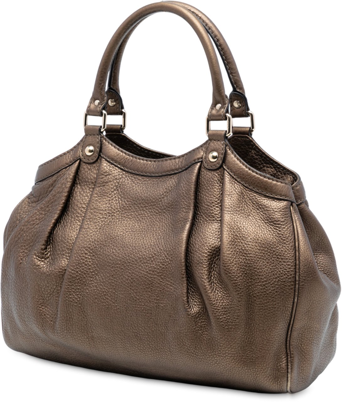 Gucci Medium Metallic Calfskin Sukey Tote Bruin