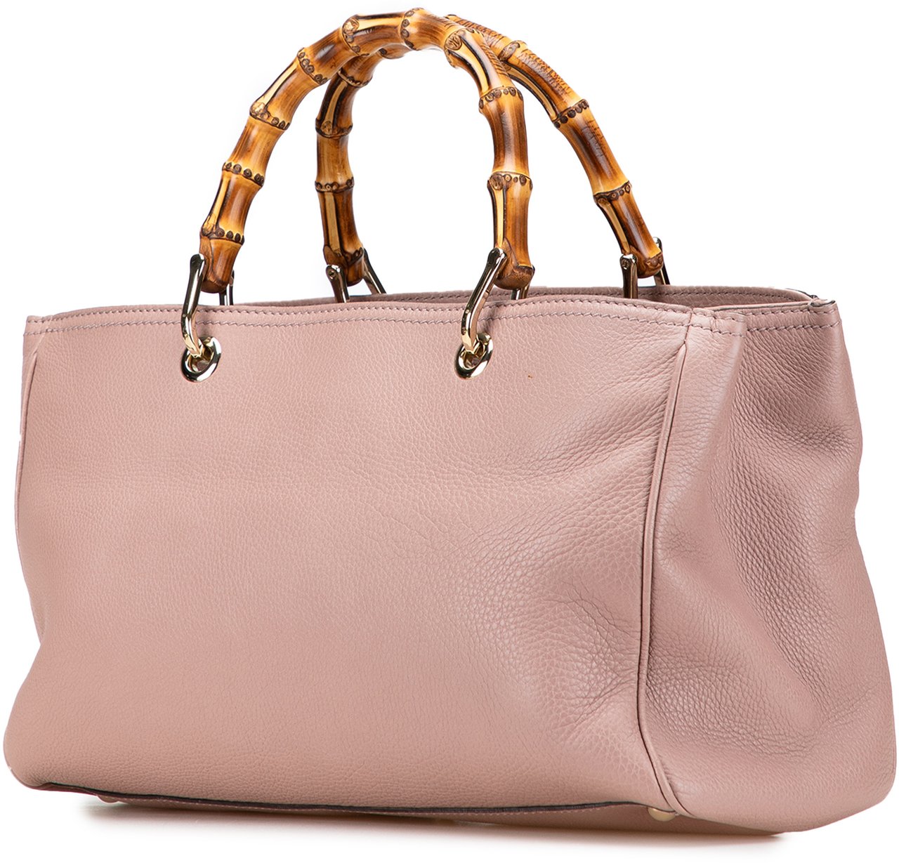 Gucci Medium Calfskin Bamboo Shopper Satchel Roze