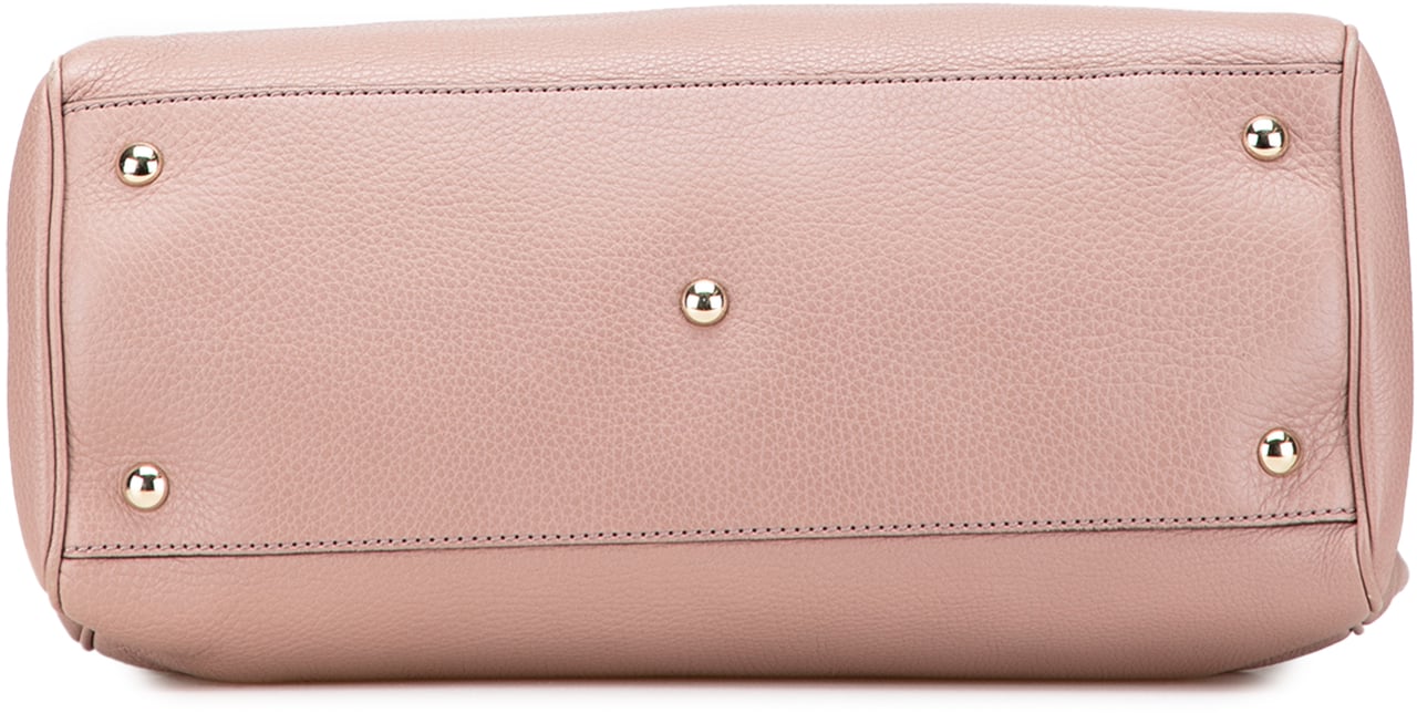 Gucci Medium Calfskin Bamboo Shopper Satchel Roze