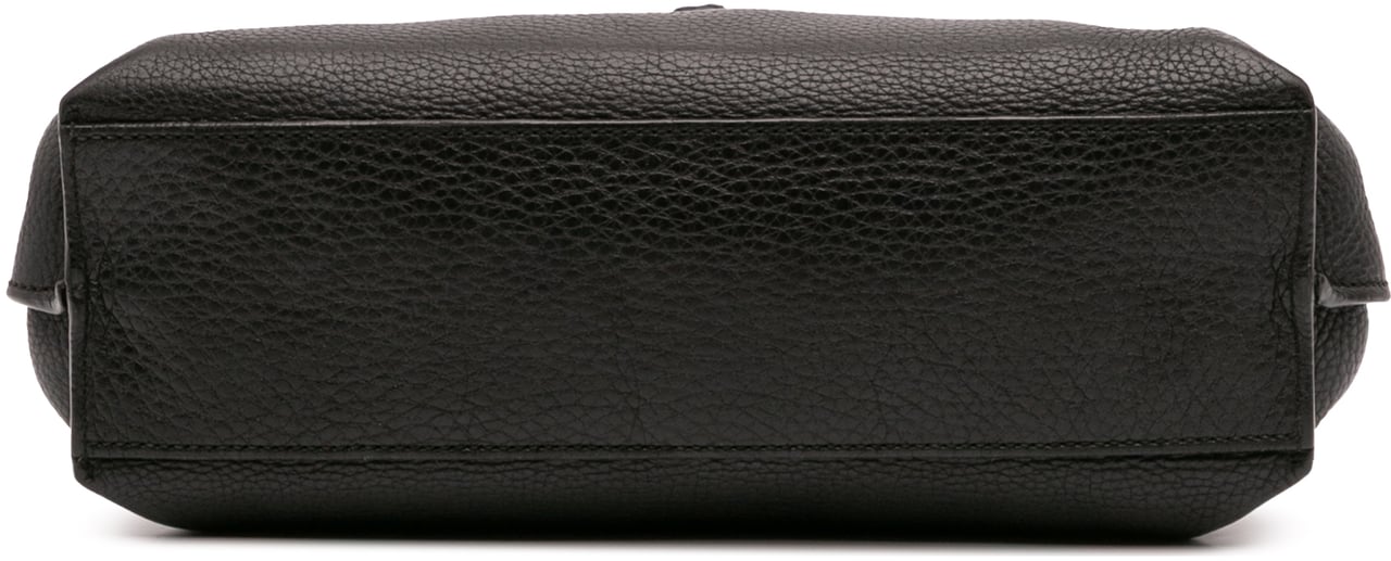 Gucci Small Leather Bamboo Daily Satchel Zwart