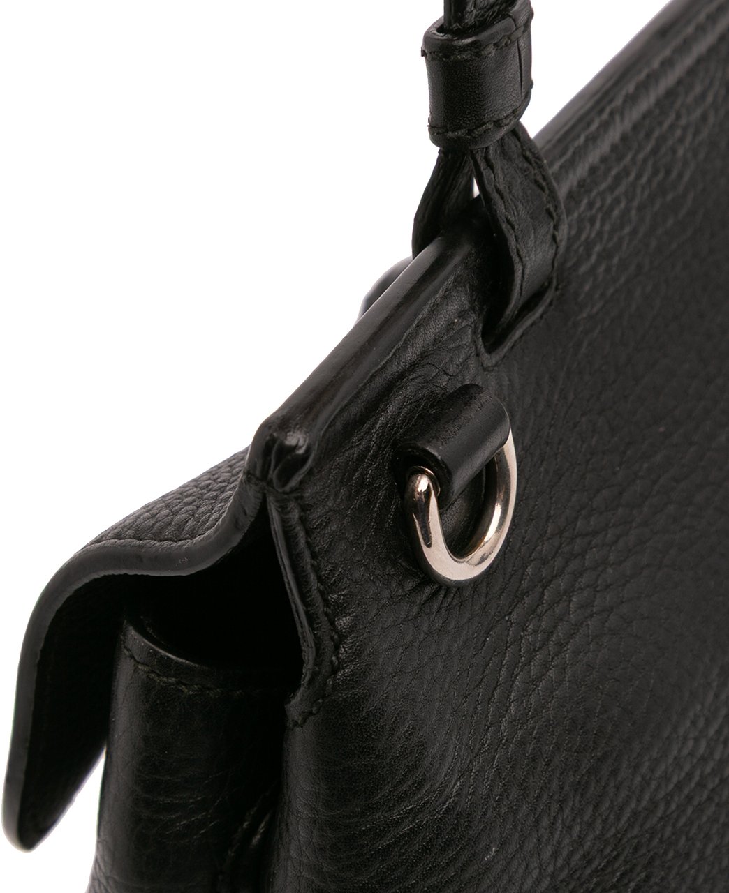 Gucci Small Leather Bamboo Daily Satchel Zwart